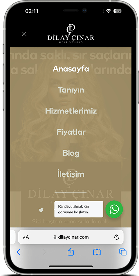 Dilay Çınar Web Sayfası Mobil